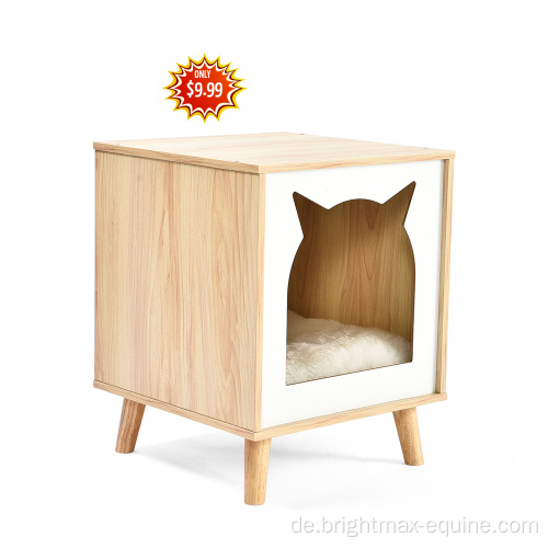 Big Sale Cat Holzmöbel Katzenhaus mit abnehmbarem Katzenbett